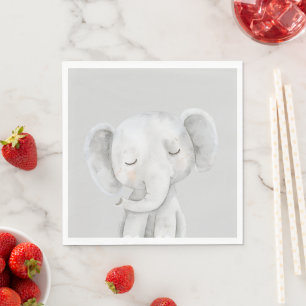 Cute Grey Elephant Napkin