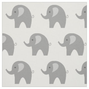 Cute grey elephant pattern fabric DIY textile
