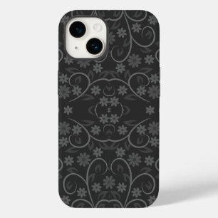 Cute grey flowers pattern throw pillow Case-Mate iPhone 14 case