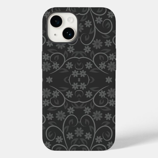 Cute grey flowers pattern throw pillow Case-Mate iPhone case (Back)