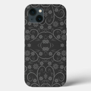 Cute grey flowers pattern throw pillow iPhone 13 case