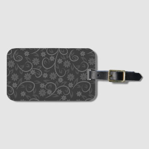 Cute grey flowers pattern throw pillow luggage tag