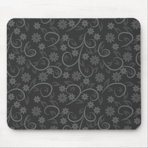 Cute grey flowers pattern throw pillow mouse pad