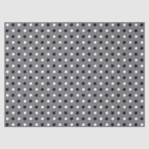 Cute Grey Geometric Pattern White & Black Star Tissue Paper