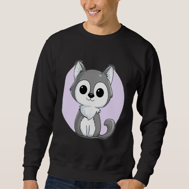 Cute Grey Husky      Sweatshirt (Front)