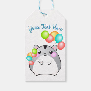 Cute Grey Kawaii Hamster Gift Tags
