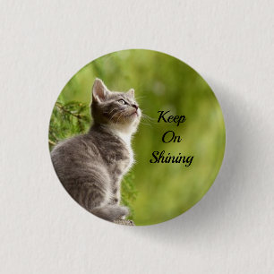 Cute Grey Kitten 3 Cm Round Badge