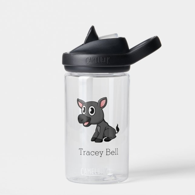 Cute grey little donkey water bottle (Left)