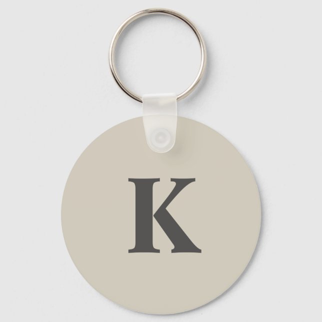 Cute grey Monogrammed Key Ring (Front)