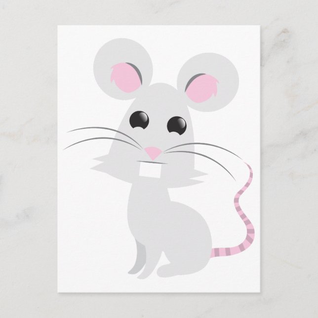 Cute Grey Mouse Postcard (Front)