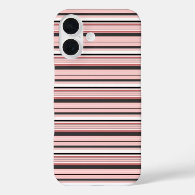 Cute grey pink stripes Case-Mate iPhone case (Back)