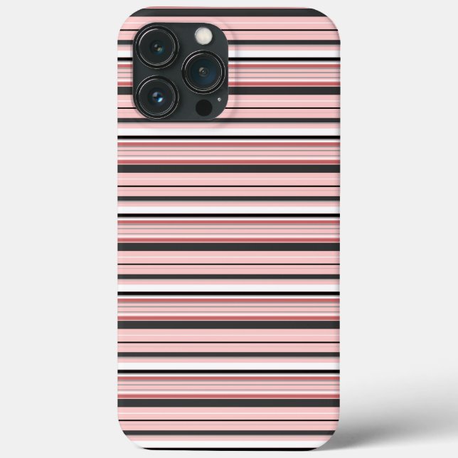 Cute grey pink stripes Case-Mate iPhone case (Back)