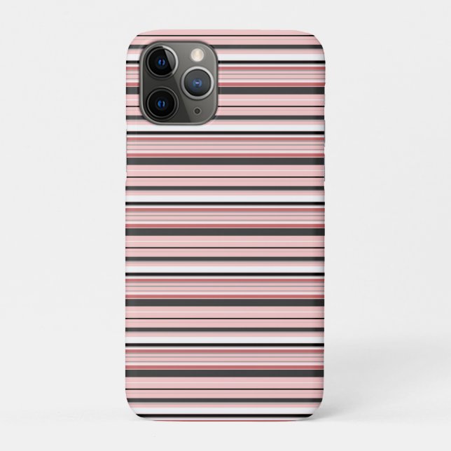 Cute grey pink stripes Case-Mate iPhone case (Back)