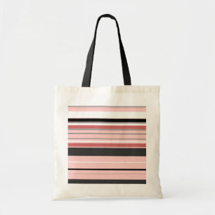 Cute grey pink stripes tote bag