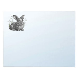Cute Grey Rabbit against a Blue Sky Notepad