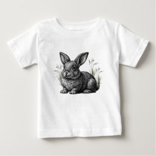 Cute Grey Rabbit Baby T-Shirt