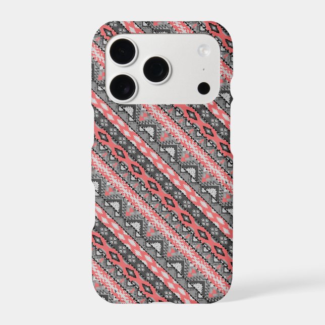 Cute grey red aztec pattern design (Back)