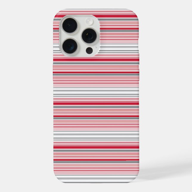 Cute grey red stripes iPhone case (Back)