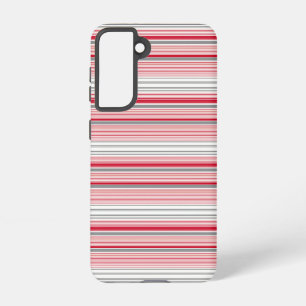 Cute grey red stripes samsung galaxy case