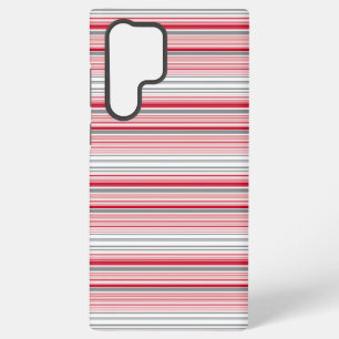 Cute grey red stripes samsung galaxy case
