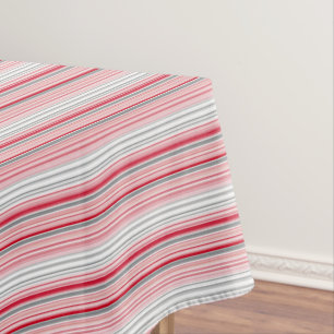 Cute grey red stripes tablecloth