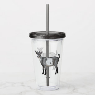 Cute Grey Spotted Goat Acrylic Tumbler