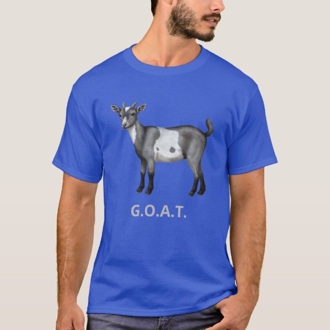 Cute Grey Spotted Goat Greatest Of All Time T-Shirt (Front)