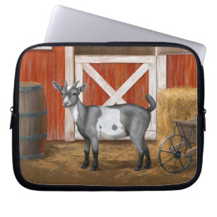 Cute Grey Spotted Goat Laptop Sleeve