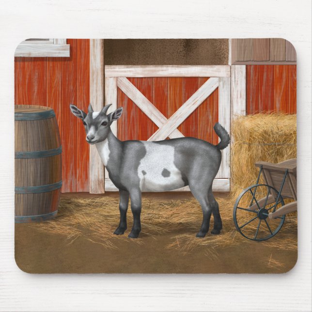 Cute Grey Spotted Goat Mouse Pad (Front)