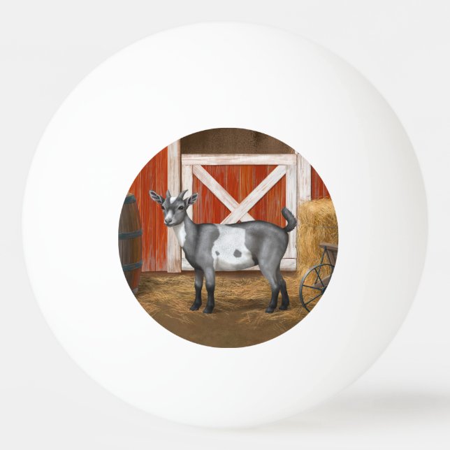 Cute Grey Spotted Goat Ping Pong Ball (Front)