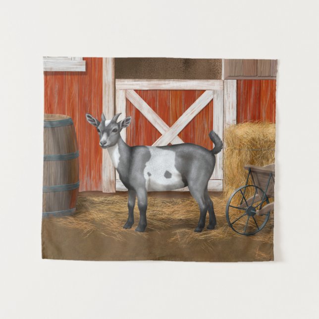 Cute Grey Spotted Goat Tapestry (Front (Horizontal))