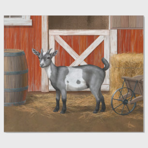 Cute Grey Spotted Goat Wrapping Paper