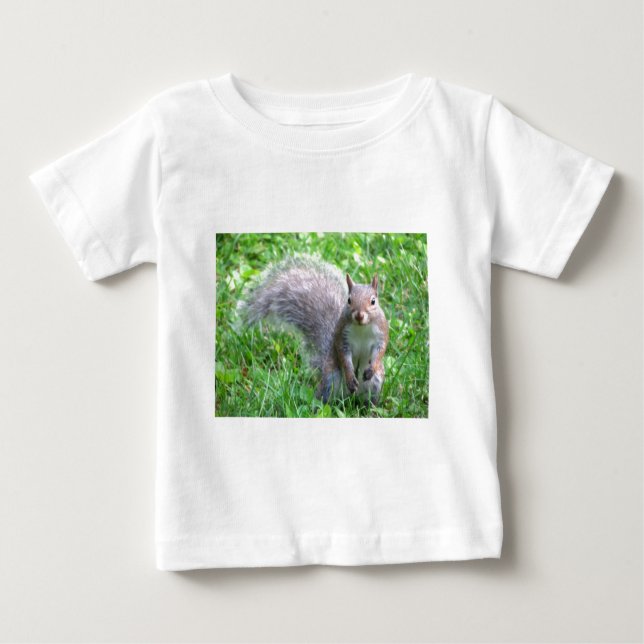 Cute Grey Squirrel Baby T-Shirt (Front)