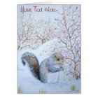 cute grey squirrel snow scene wildlife
