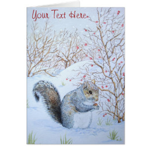 cute grey squirrel snow scene wildlife