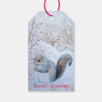 cute grey squirrel snow scene wildlife christmas