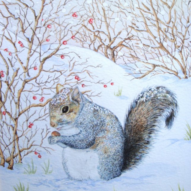 cute grey squirrel snow scene wildlife  jigsaw puzzle (Creator Uploaded)