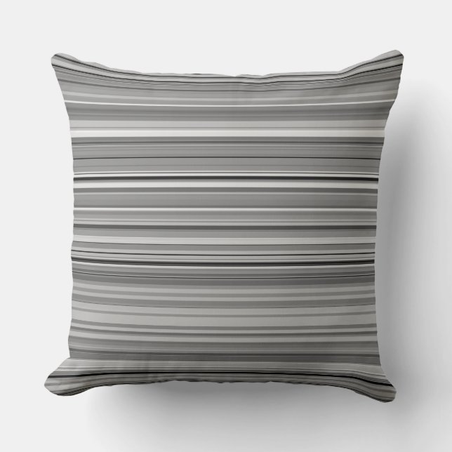 Cute grey stripes cushion (Front)