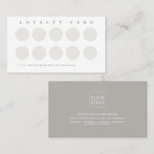Cute Grey Stripes Reward Program Loyalty Card