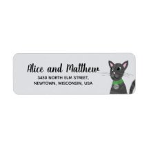 Cute Grey Tabby Cat Baby Shower Return Address