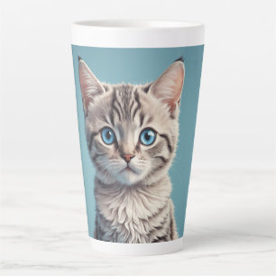 Cute grey tabby kitten latte mug