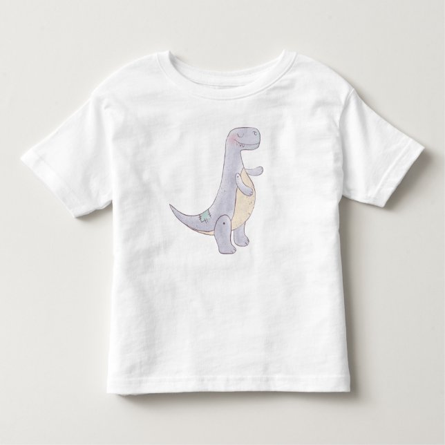 Cute Grey Tyrannosaurus Rex Dinosaur Toy Toddler T-Shirt (Front)