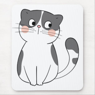 Cute Grey White Kitty Mum Crazy Cat Lady Kitten Mouse Pad