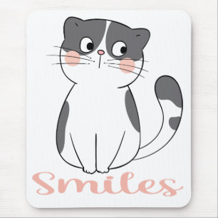 Cute Grey White Kitty Mum Crazy Cat Lady Kitten Mouse Pad