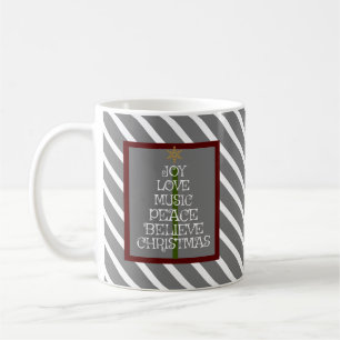 Cute Grey/White Spirit of Christmas in a Tree Coffee Mug