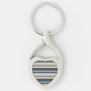 Cute grey white stripes key ring