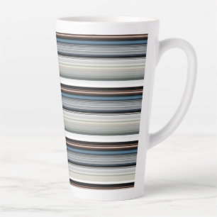 Cute grey white stripes latte mug