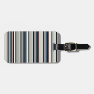 Cute grey white stripes luggage tag