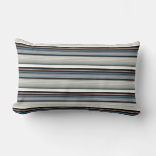 Cute grey white stripes lumbar cushion