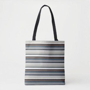 Cute grey white stripes tote bag